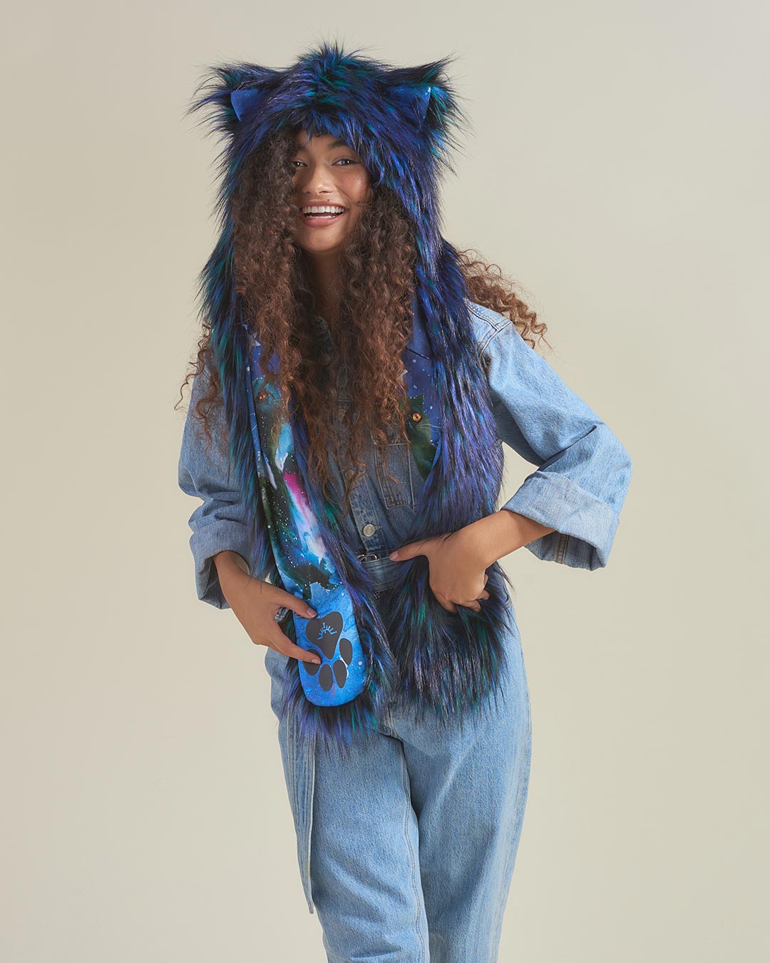 Artist Edition Lora Zombie Galaxy Cat Faux Fur Hood | Women's - SpiritHoods