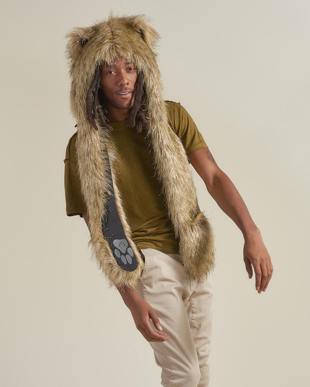 Glitter Sun Wolf Collector Edition Faux Fur Hood | Men's
