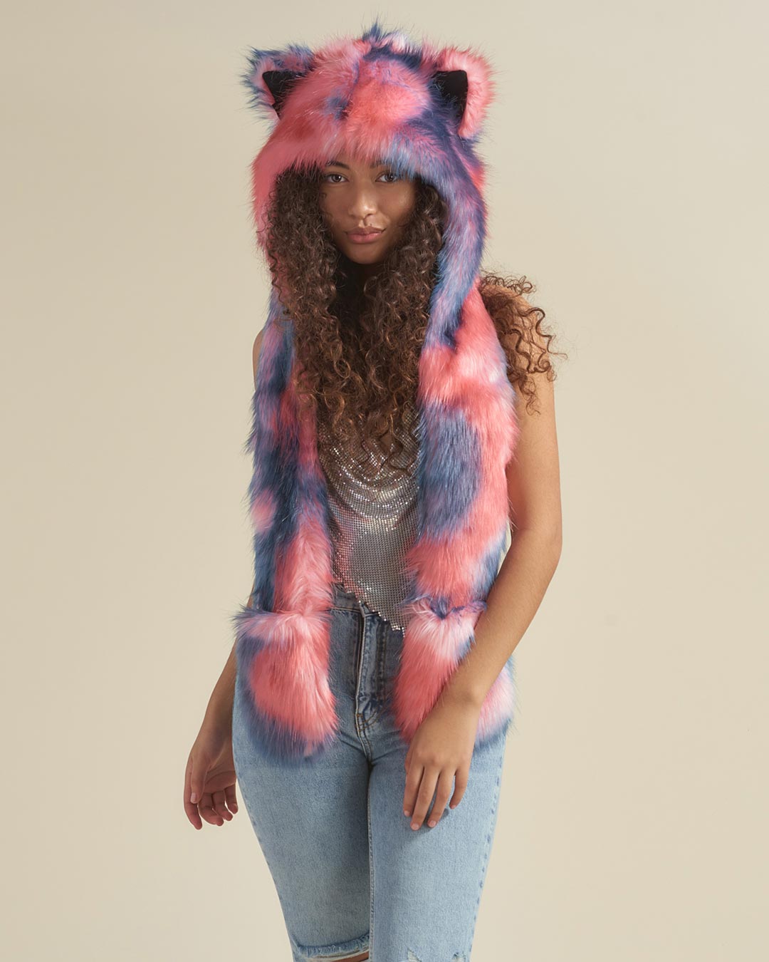 Peach Sorbet Kitten Faux Fur Hood | Women&#39;s