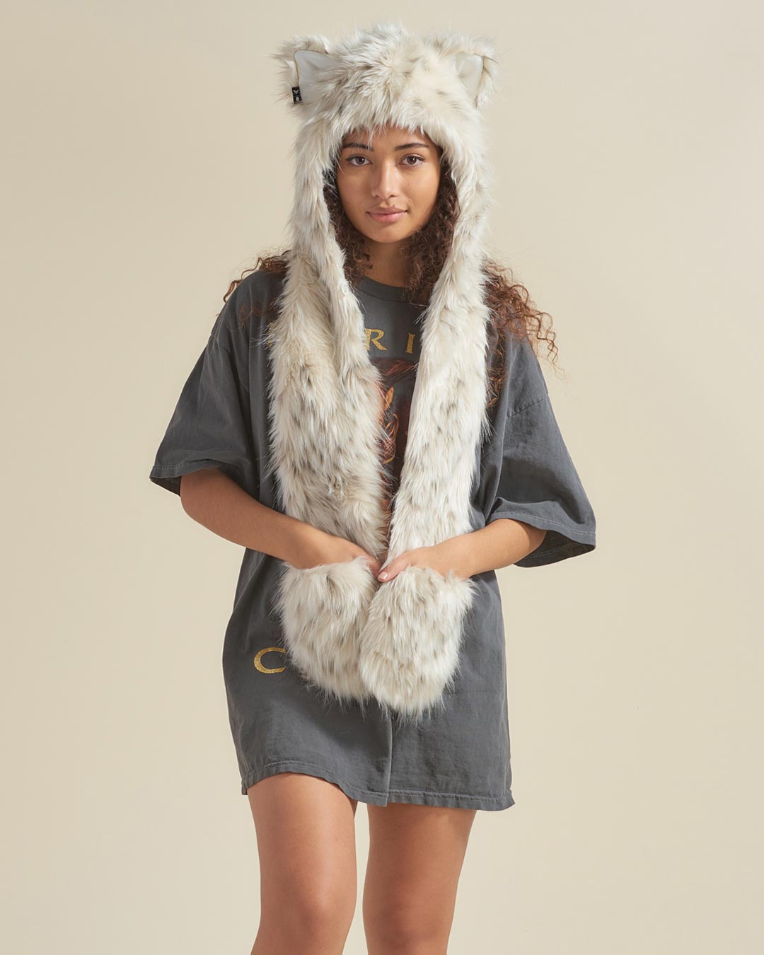 Baby Snow Leopard Faux Fur Hood | Women&#39;s
