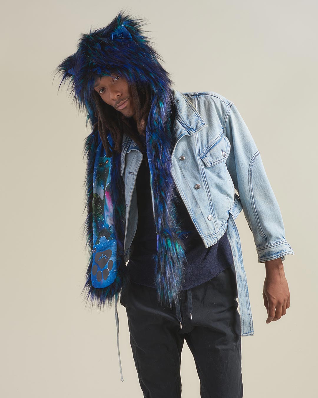 Artist Edition Lora Zombie Galaxy Cat Faux Fur Hood | Men's - SpiritHoods
