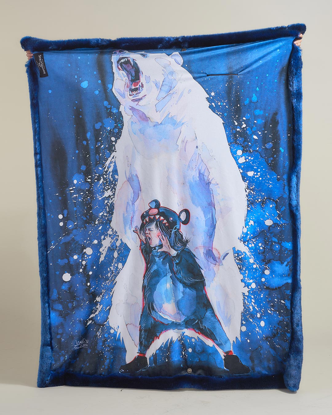 Lora Zombie Artist Edition Luxe Courage Polar Bear Faux Fur Throw - SpiritHoods