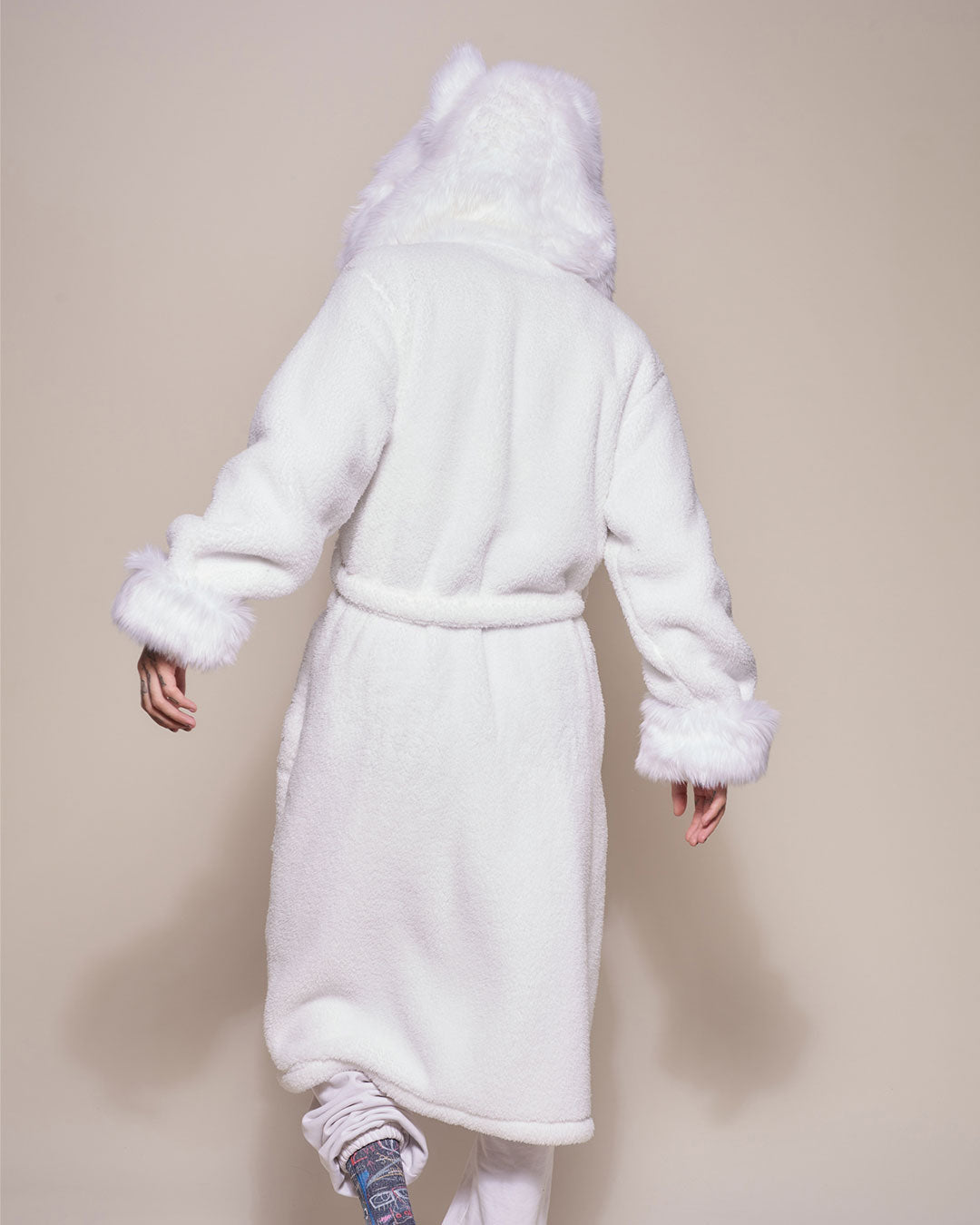 Jordan Faux Robe Artic Wolf Faux Fur Men's Robe | House Coat | SpiritHoods
