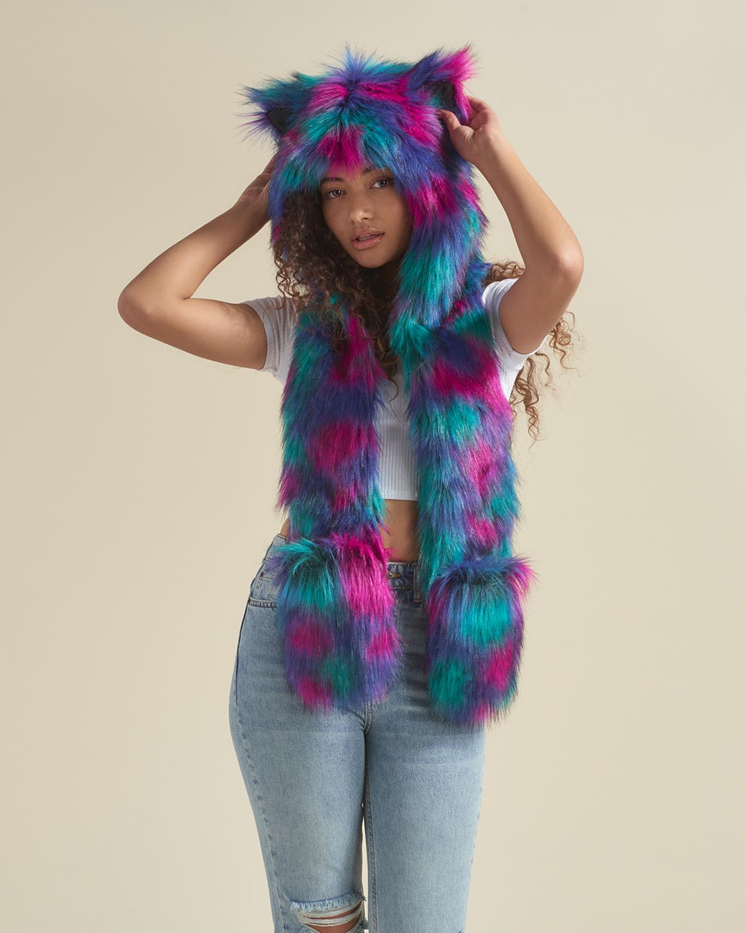 Northern Lights Calico Leopard CE Faux Fur Hood | Women&#39;s