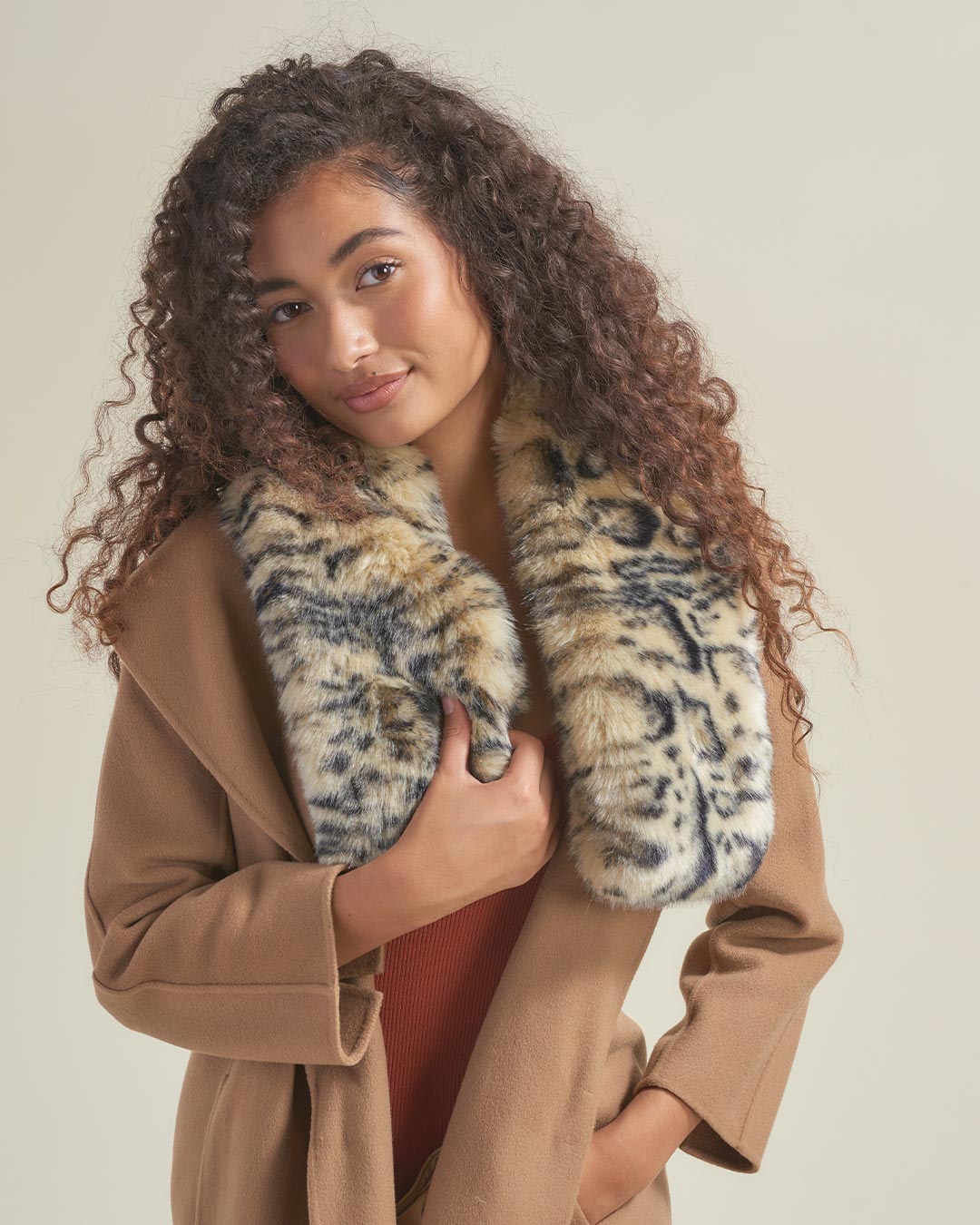 Ocelot Luxe Faux Fur Scarf | Women&#39;s - SpiritHoods