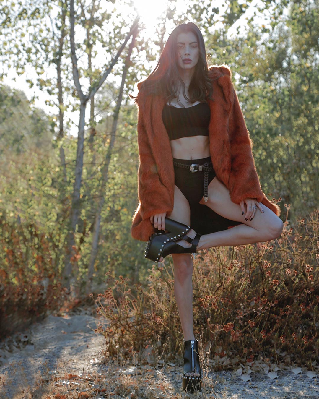 Amber VAMP Wolf Artist Edition Faux Fur Coat on Female