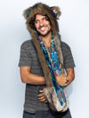 Man wearing faux fur Artist Collab JP Grizzly CE SpiritHood, front view 2