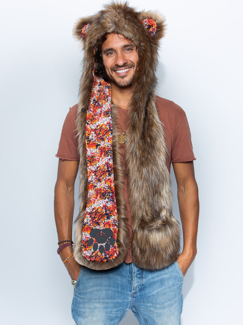 Man wearing faux fur Koyo Bear Collector Edition SpiritHood