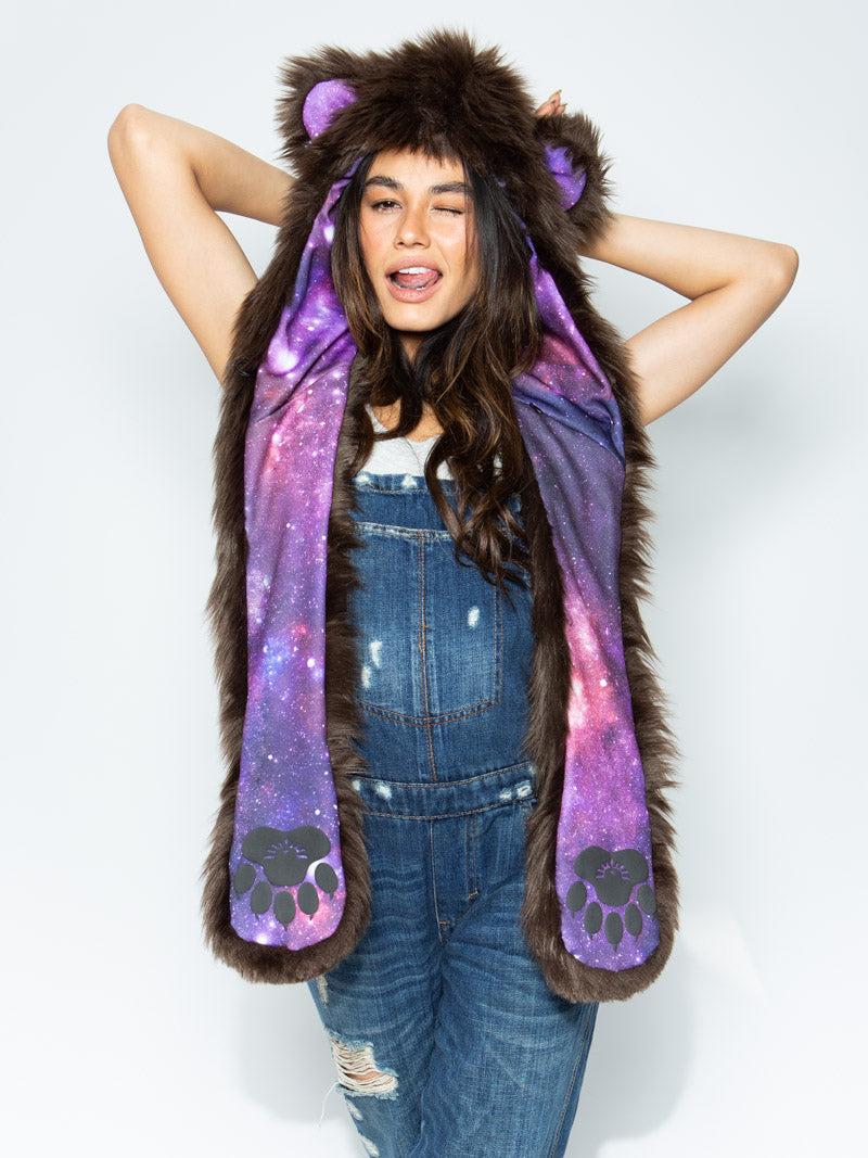 Limited Edition Brown Bear Galaxy Faux Fur with Hood on Female