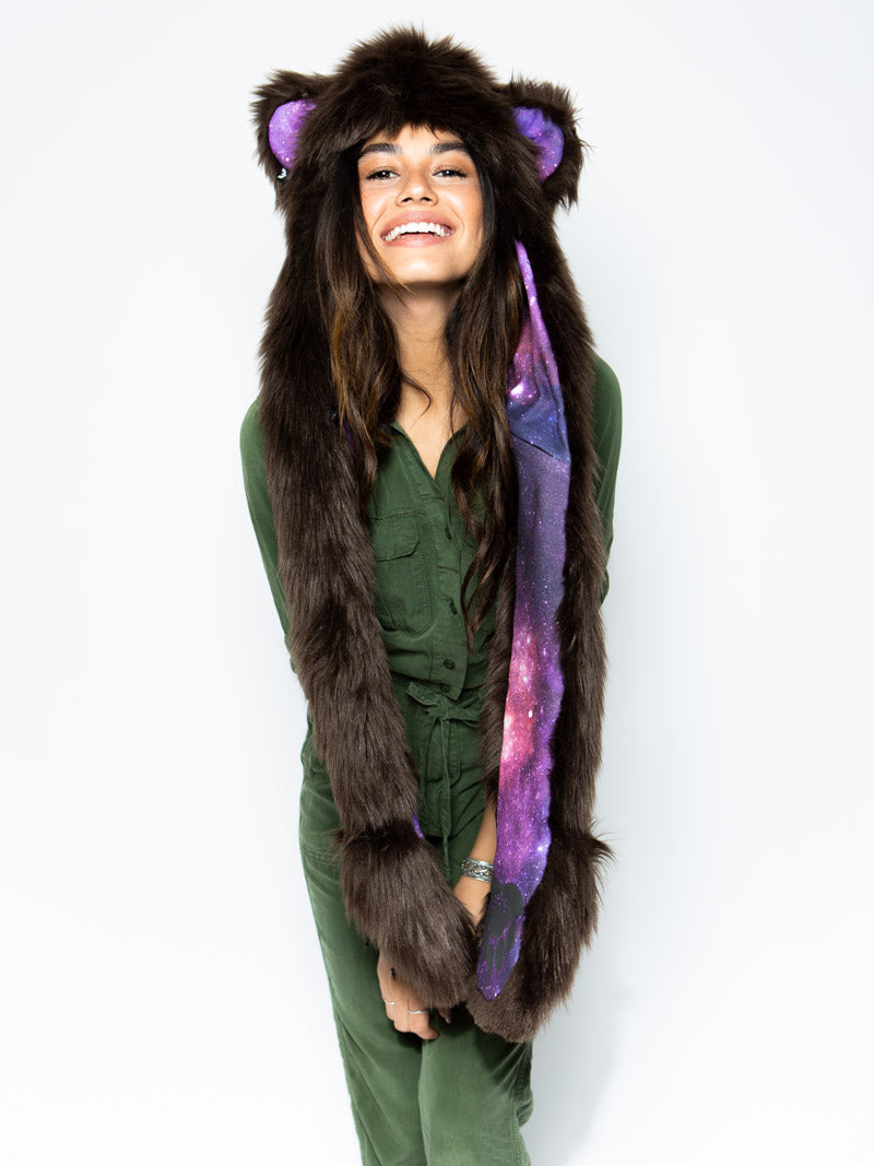 Limited Edition Brown Bear Galaxy Hooded Faux Fur