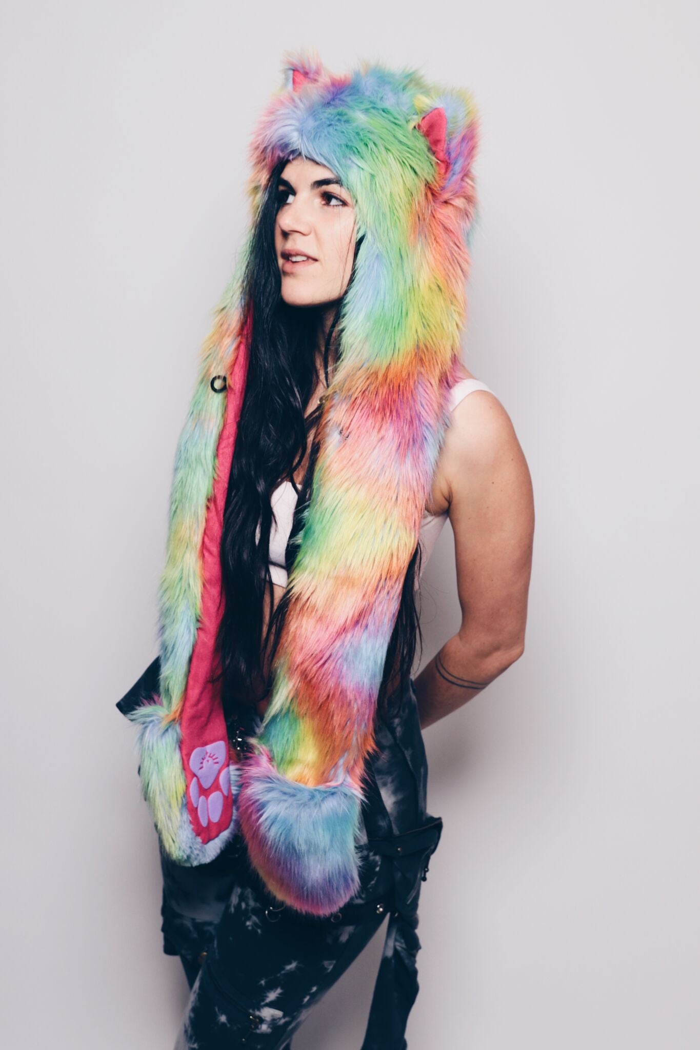 Hooded Faux Fur with Limited Edition Fair Wolf Design