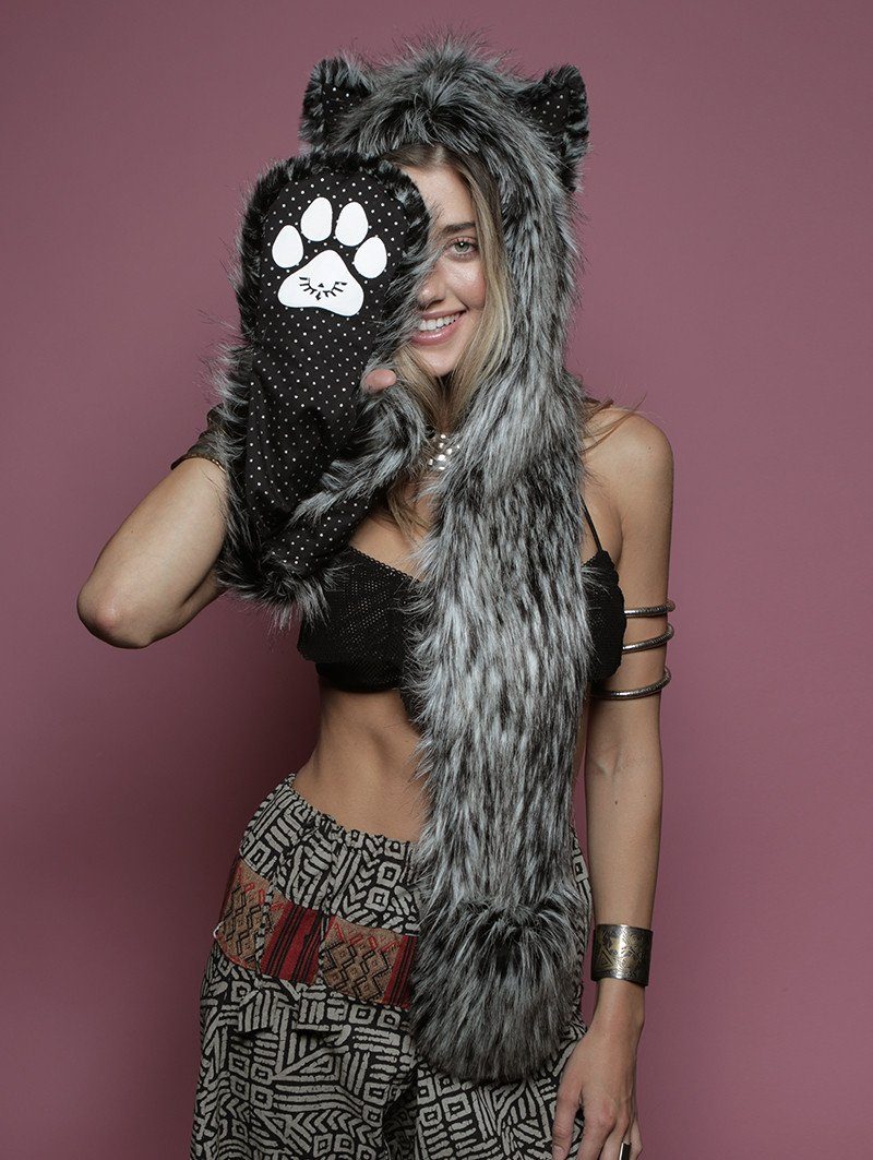 Exterior and Interior View of Mystic Wolf SpiritHood 
