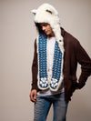 Man wearing faux fur Arctic Wolf CE SpiritHood, side view 2