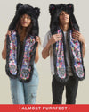 *Almost Purfect* Graffiti Wolf Luxe Faux Fur Hood