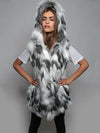 Woman wearing Unisex Arctic Faux Fur Vest, front view 2