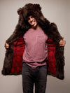 Man wearing Limited Edition Brown Bear Faux Fur Coat