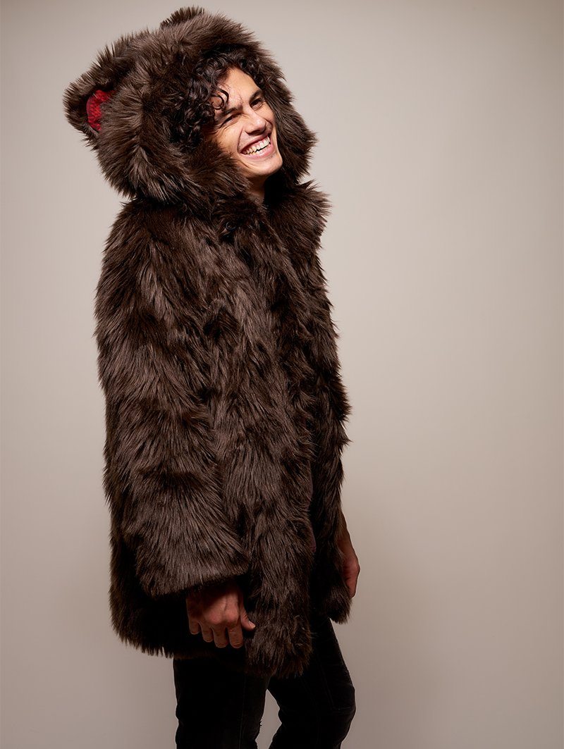 SpiritHoods Red Velvet Wolf Classic Faux Fur Coat | Men's L / Red/Brown