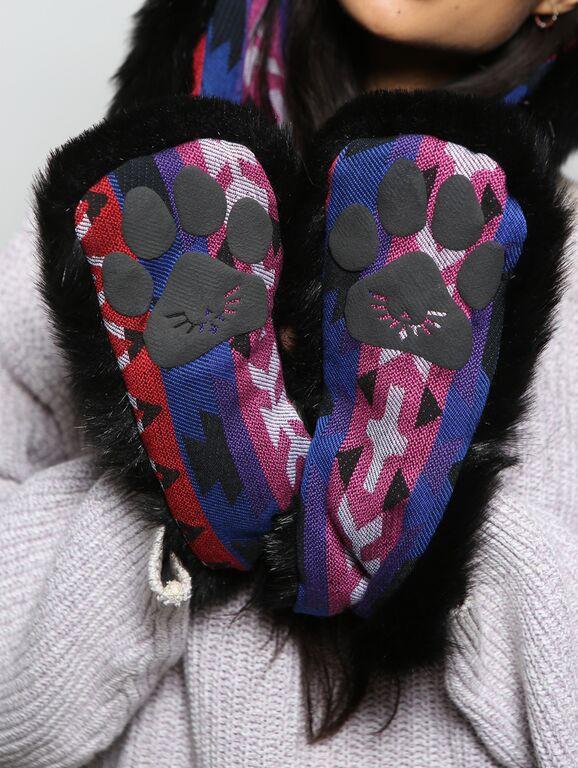 Woman wearing Faux Fur Black Bunny Collectors Edition SpiritHoods, front view 3