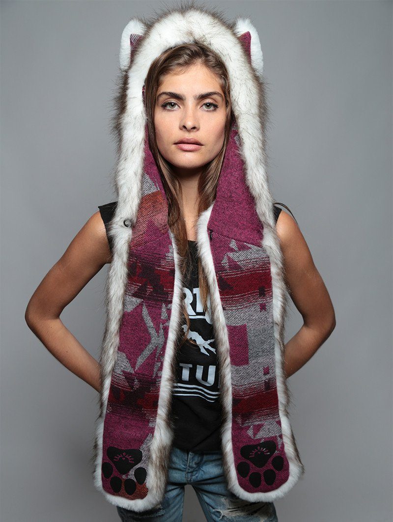 Woman wearing Brown Husky Faux Fur SpiritHood