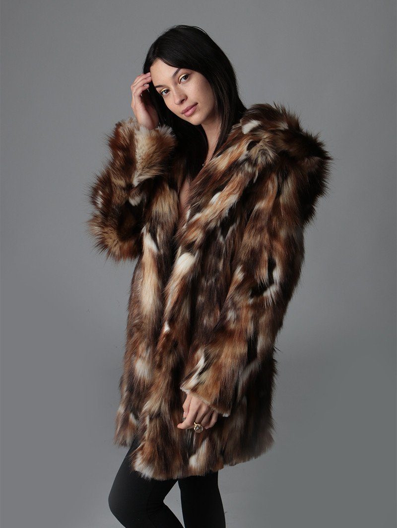 Faux rabbit fur coat hotsell