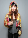 Female Wearing Monarch Butterfly Crop Jacket 