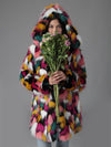 Woman wearing Butterfly Faux Fur Coat SpiritHood