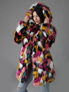 Woman wearing Butterfly Faux Fur Coat SpiritHood, side view 2