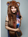 Hooded Faux Fur with Golden Galaxy Bear Collector Design