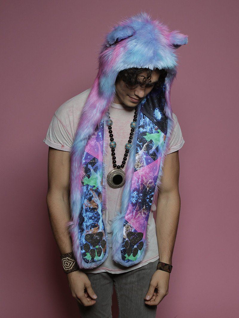 Pink and Lavender Cats In Space Yogi SpiritHood on Male