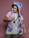 Cats In Space Yogi Hooded Faux Fur