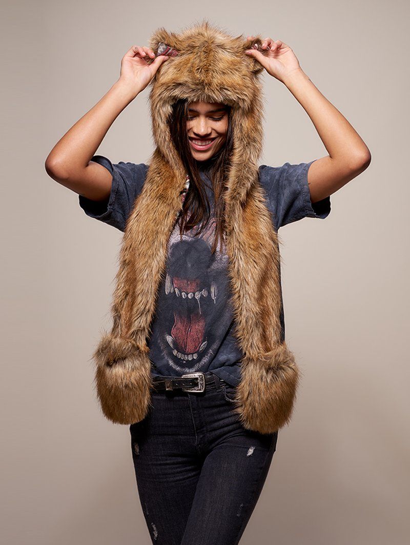 Brown Limited Edition Coyote SpiritHood on Female