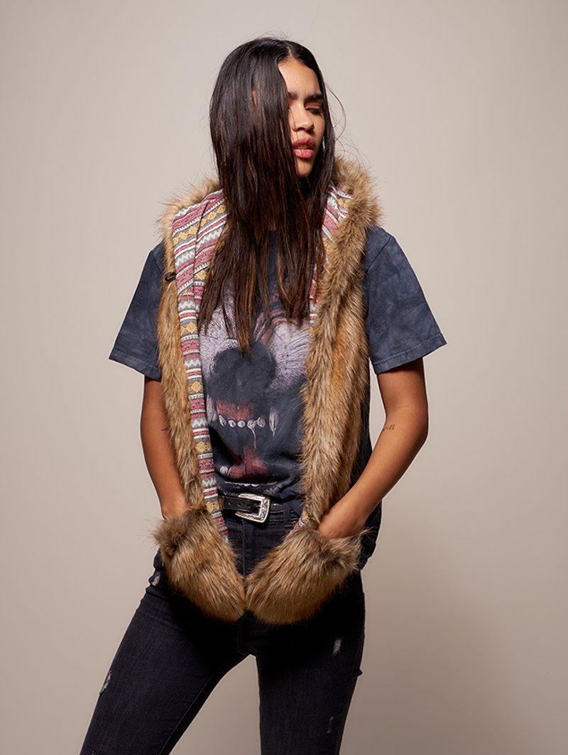 Hooded Faux Fur with Limited Edition Coyote Design