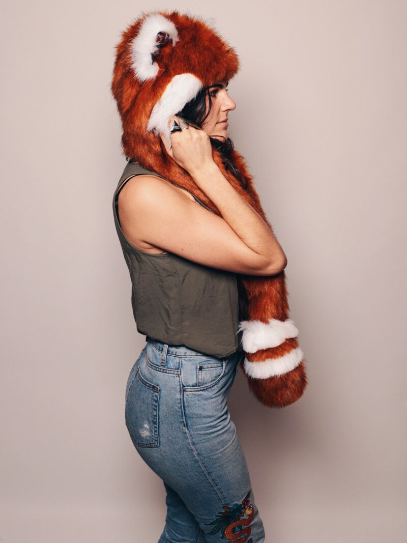 Limited Edition Red Panda Faux Fur with Hood on Female