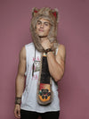 Man wearing faux fur Coyote CE SpiritHood, front view 3