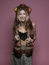 Golden Rainbow Bear CE Faux Fur with Hood