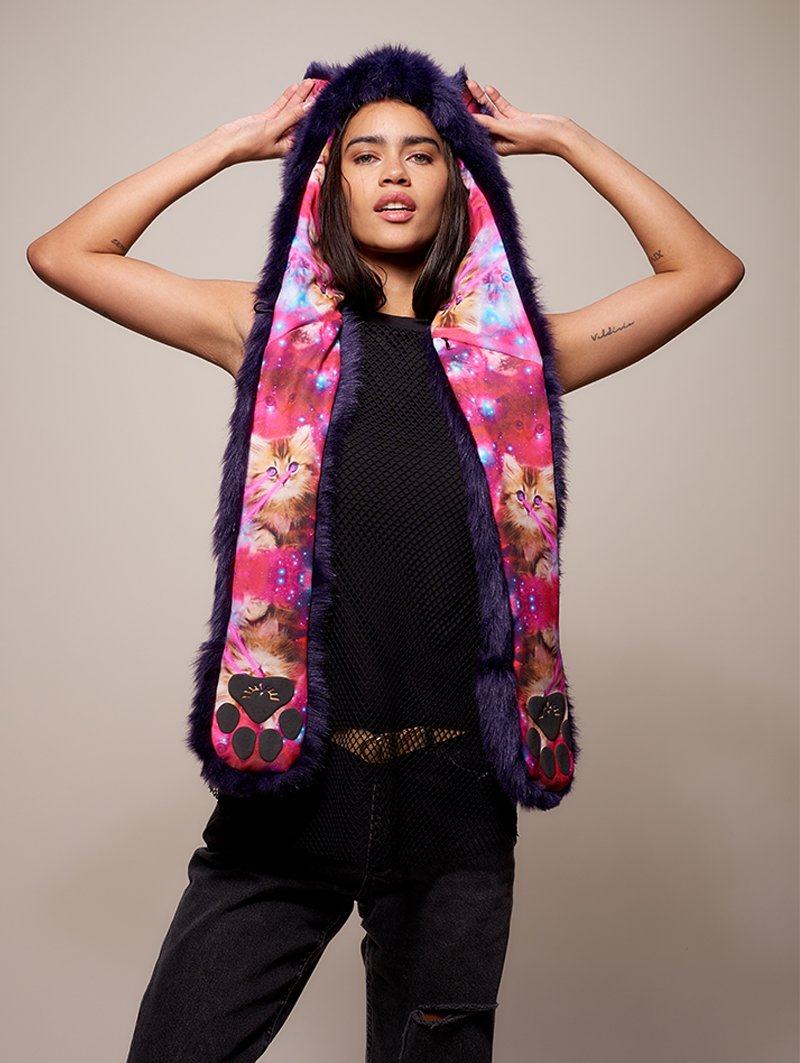 Limited Edition Cats in Space: Laser Eyes Hooded Faux Fur