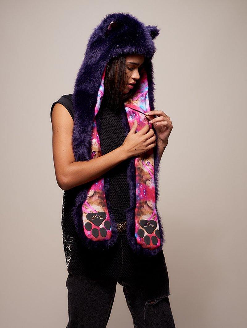 Exterior and Interior View of Limited Edition Cats in Space: Laser Eyes SpiritHood
