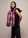 Cats in Space: Laser Eyes Faux Fur with Hood on Female