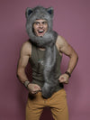 Man wearing faux fur Cape Fox CE SpiritHood, front view 5