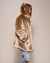 Man wearing African Golden Cat Luxe Classic Faux Fur Coat, side view 1