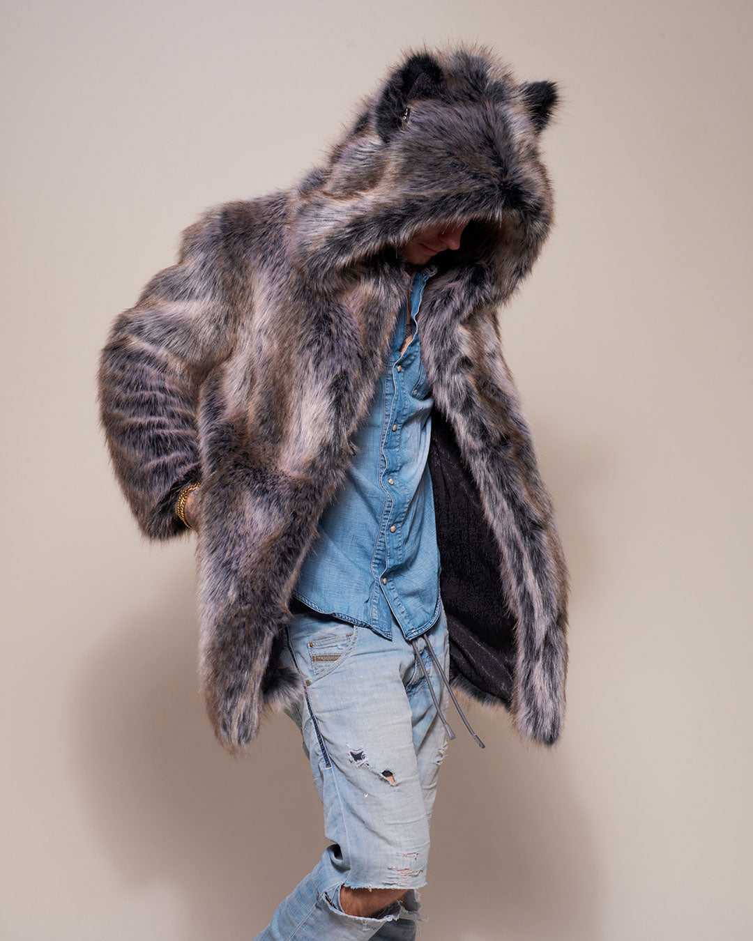 Siyah Mizaj Black “Full Fur Inside” Denim Jacket – The Engineers of Clothes