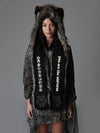 Woman wearing Direwolf Universe Faux Fur SpiritHood