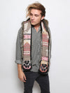 Man wearing Direwolf Italy Collectors Edition faux fur hood, front view 5