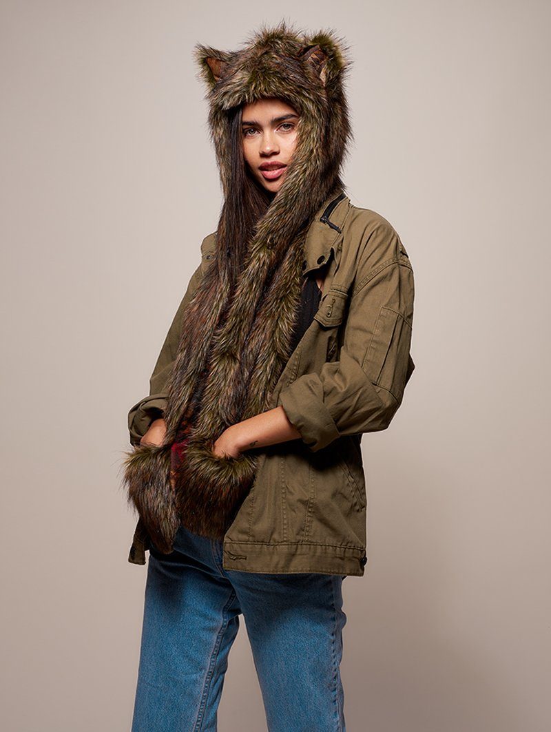 Hooded Faux Fur with Collector Edition Forest Fox Italy Design
