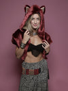 Limited Edition Fire Wolf Hooded Faux Fur Shawl 