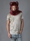 Man wearing Fire Wolf CE Faux Fur SpiritHood, front view 3
