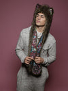 Man wearing Limited Edition Forest Fox Faux Fur SpiritHood, side view 3