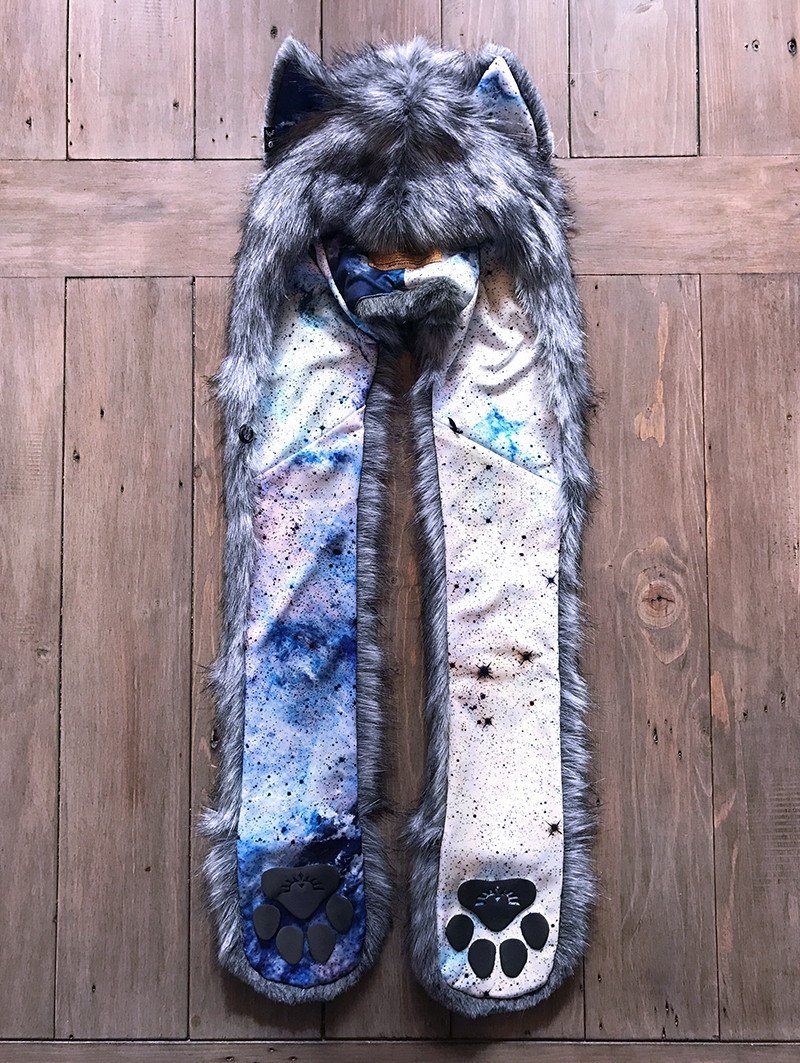 Hooded Frosted Inverse Galaxy Fox Collector Faux Fur