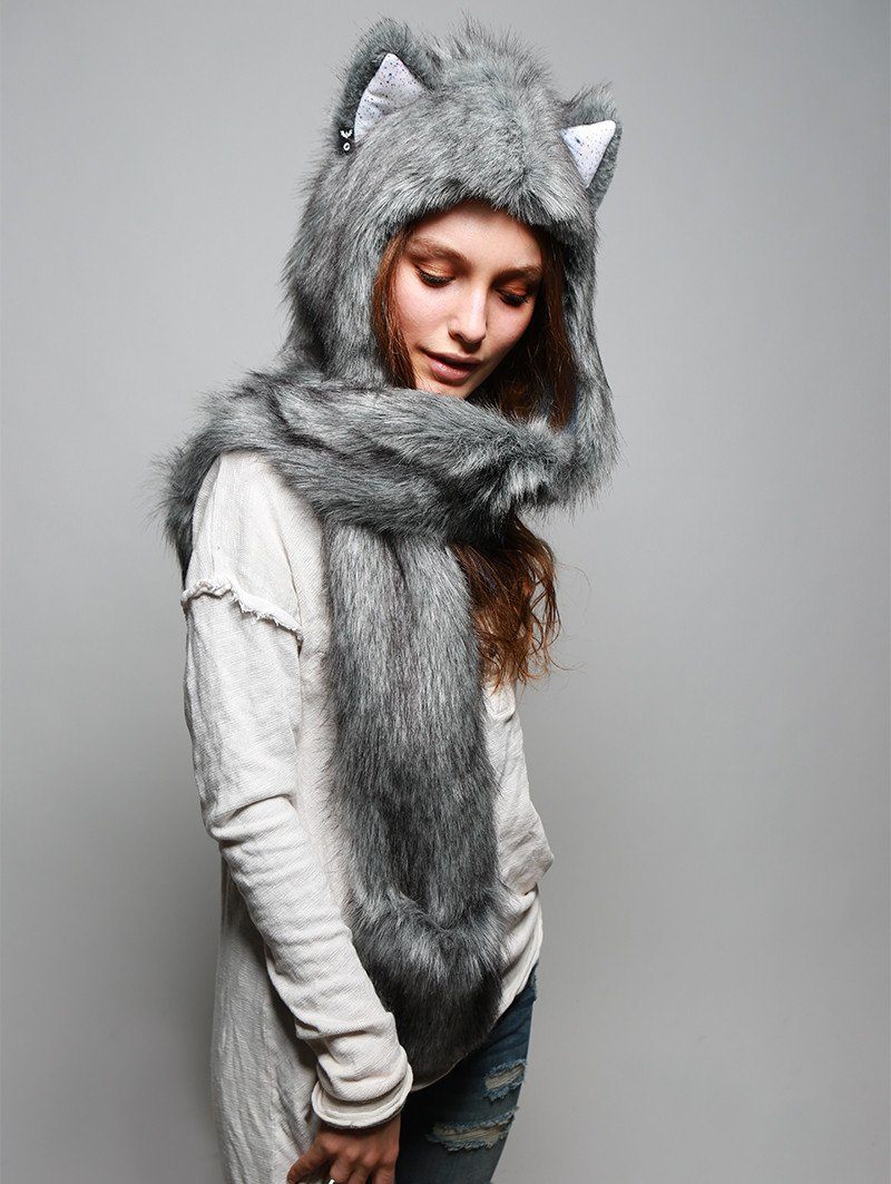 Female Wearing Frosted Inverse Galaxy Fox Collector SpiritHood