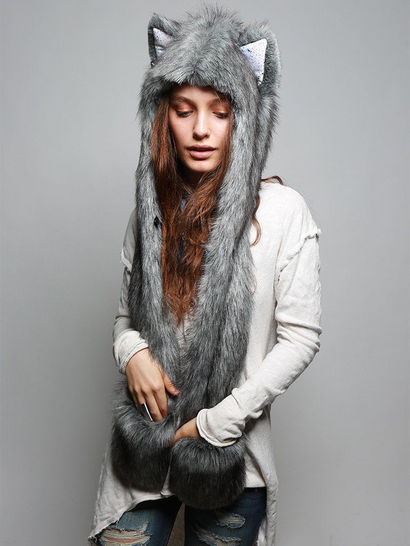 Frosted Inverse Galaxy Fox Collector SpiritHood on Female Model